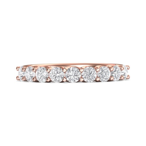 FlyerFit&reg; 14K Pink Gold Shared Prong Wedding Band