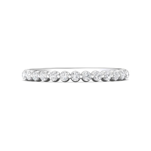 FlyerFit&reg; 18K White Gold Shared Prong Wedding Band