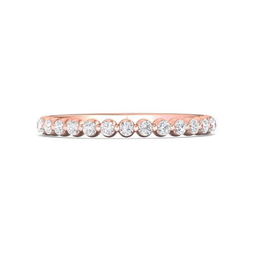FlyerFit&reg; 14K Pink Gold Shared Prong Wedding Band