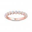 FlyerFit® 18K Pink Gold Shared Prong Wedding Band
