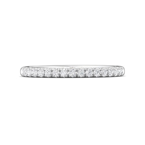 FlyerFit&reg; 18K White Gold Micropave Cutdown Wedding Band