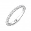 FlyerFit® 18K White Gold Micropave Cutdown Wedding Band
