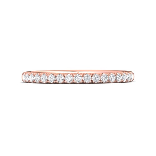 FlyerFit&reg; 18K Pink Gold Micropave Cutdown Wedding Band