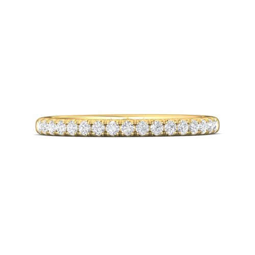 FlyerFit&reg; 18K Yellow Gold Micropave Cutdown Wedding Band
