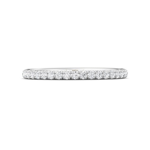 FlyerFit&reg; 18K White Gold Micropave Cutdown Wedding Band