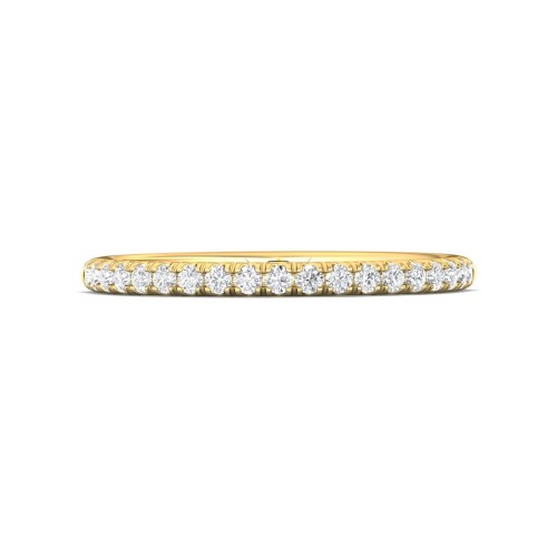 FlyerFit&reg; 14K Yellow Gold Micropave Cutdown Wedding Band