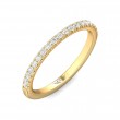 FlyerFit® 18K Yellow Gold Micropave Cutdown Wedding Band