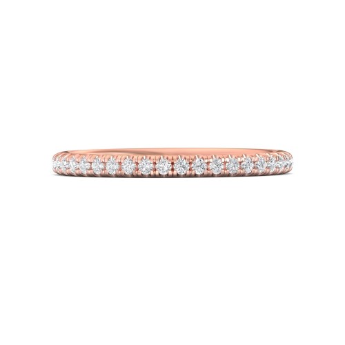FlyerFit&reg; 18K Pink Gold Micropave Cutdown Wedding Band