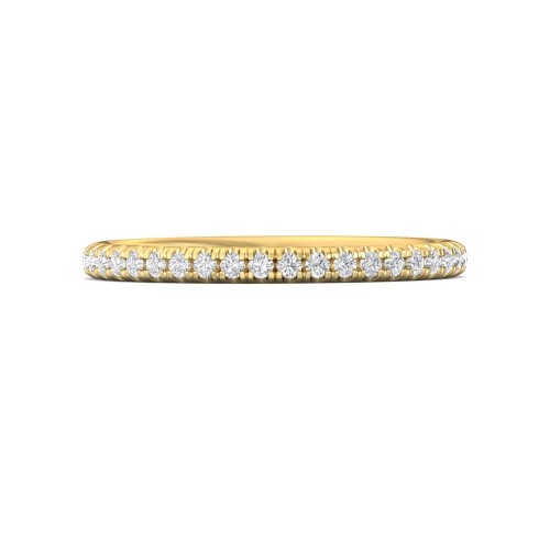 FlyerFit&reg; 18K Yellow Gold Micropave Cutdown Wedding Band