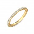 FlyerFit® 18K Yellow Gold Micropave Cutdown Wedding Band
