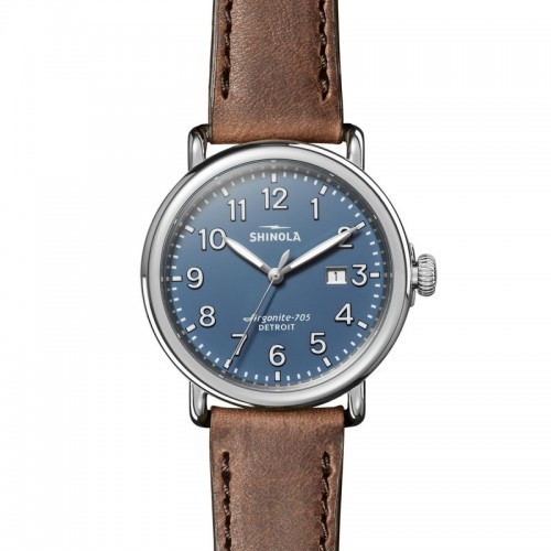 SS Shinola Runwell 41MM Quartz Blue Dial Watch