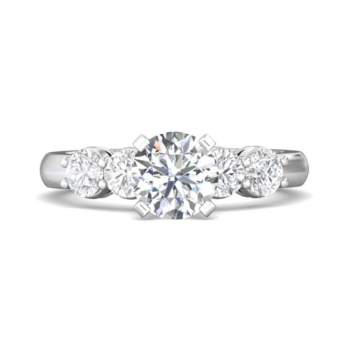 FlyerFit&reg; 18K White Gold Channel and Shared Prong Engagement Ring