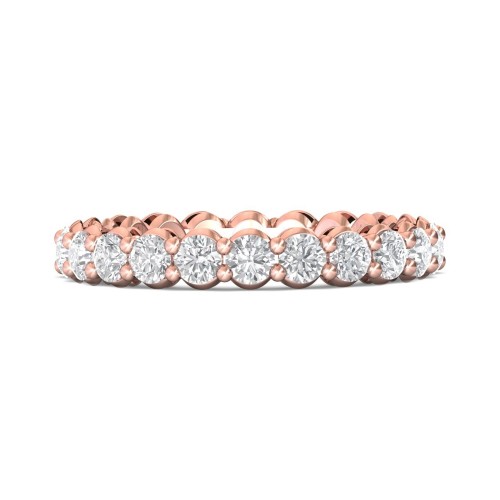 FlyerFit&reg; 18K Pink Gold Eternity Wedding Band