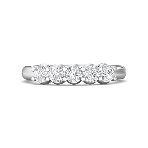 FlyerFit&reg; 18K White Gold Shared Prong Wedding Band