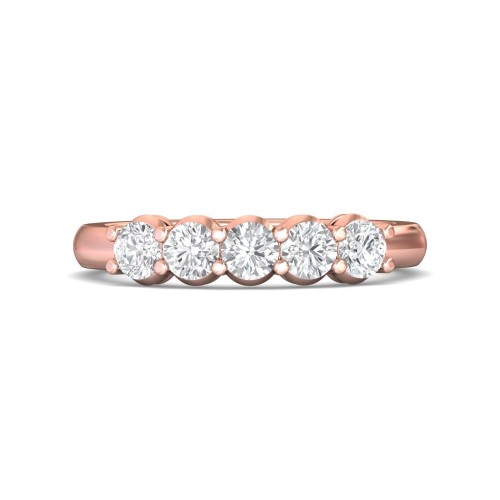 FlyerFit&reg; 18K Pink Gold Shared Prong Wedding Band