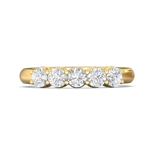 FlyerFit&reg; 14K Yellow Gold Shared Prong Wedding Band