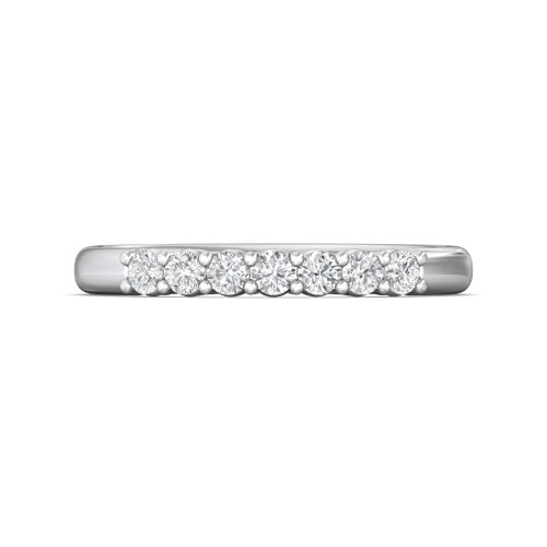 FlyerFit&reg; 18K White Gold Shared Prong Wedding Band
