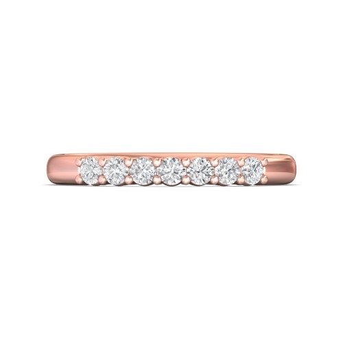 FlyerFit&reg; 14K Pink Gold Shared Prong Wedding Band