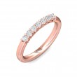 FlyerFit® 14K Pink Gold Shared Prong Wedding Band