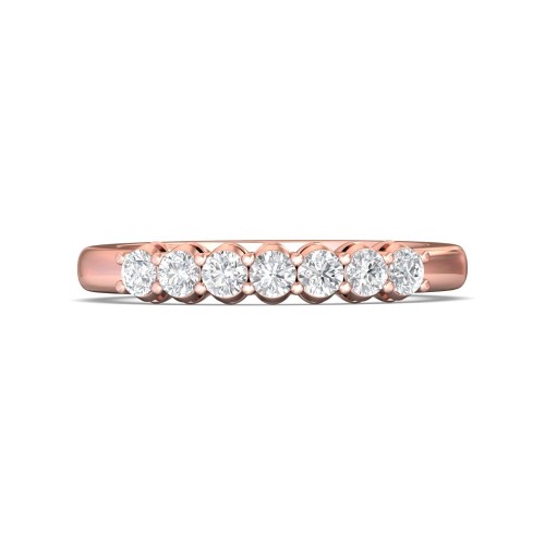 FlyerFit&reg; 18K Pink Gold Shared Prong Wedding Band