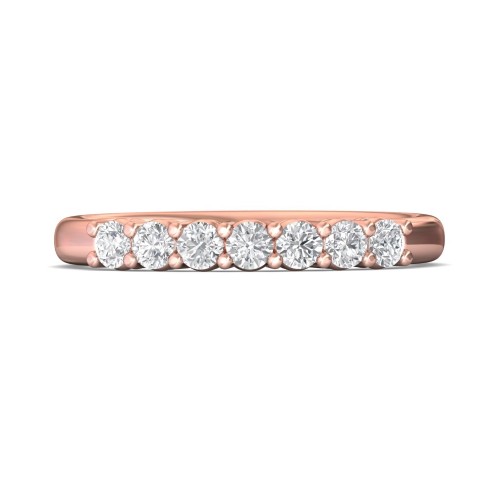 FlyerFit&reg; 18K Pink Gold Shared Prong Wedding Band