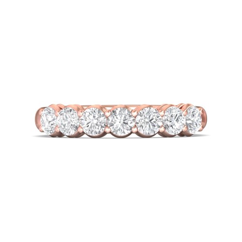 FlyerFit&reg; 18K Pink Gold Shared Prong Wedding Band