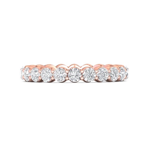 FlyerFit&reg; 18K Pink Gold Eternity Wedding Band