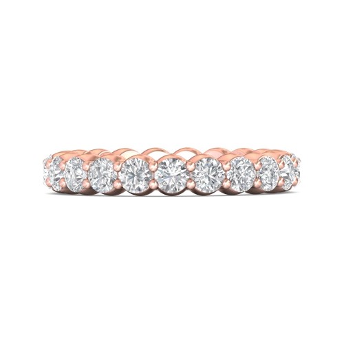 FlyerFit&reg; 18K Pink Gold Eternity Wedding Band