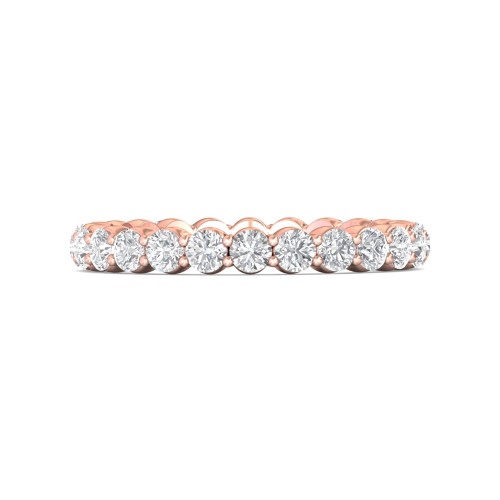 FlyerFit&reg; 18K Pink Gold Eternity Wedding Band