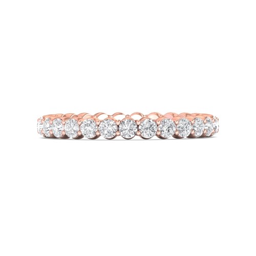 FlyerFit&reg; 18K Pink Gold Eternity Wedding Band