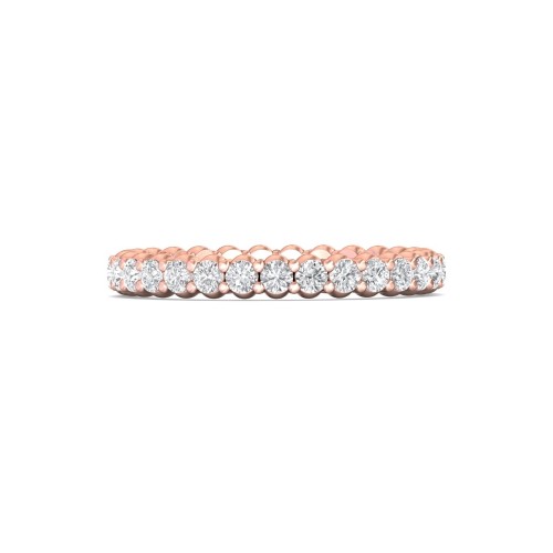FlyerFit&reg; 18K Pink Gold Eternity Wedding Band