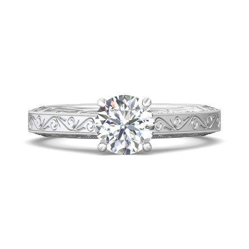 FlyerFit&reg; Platinum Vintage Engagement Ring