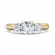 FlyerFit® 14K Yellow and 14K White Gold Three Stone Engagement Ring