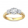 FlyerFit® 14K Yellow and 14K White Gold Three Stone Engagement Ring