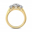 FlyerFit® 14K Yellow and 14K White Gold Three Stone Engagement Ring