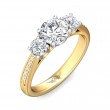 FlyerFit® 14K Yellow and 14K White Gold Three Stone Engagement Ring