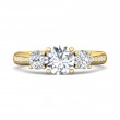FlyerFit® 14K Yellow Gold Three Stone Engagement Ring