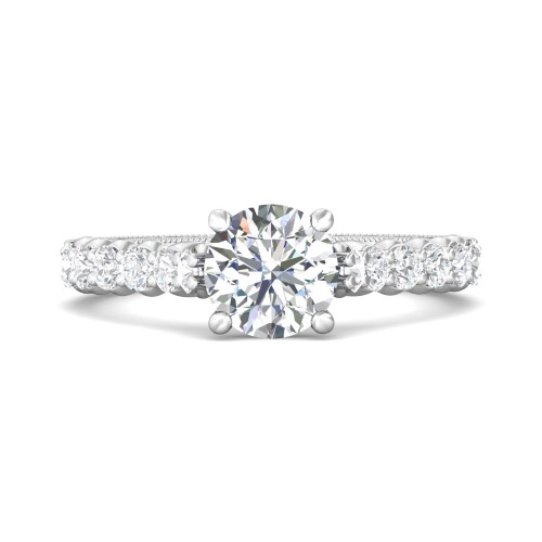 FlyerFit&reg; Platinum Vintage Engagement Ring