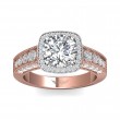 FlyerFit® 14K Pink Gold Shank And White Gold Top Encore Engagement Ring