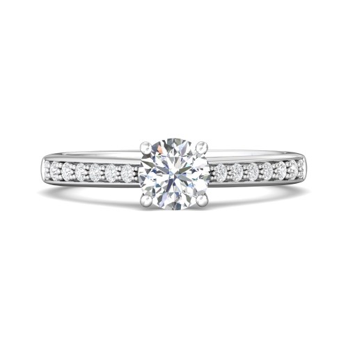 FlyerFit&reg; Platinum Micropave Engagement Ring