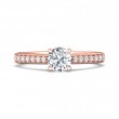 FlyerFit® 14K Pink Gold Micropave Engagement Ring
