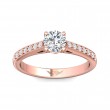 FlyerFit® 14K Pink Gold Micropave Engagement Ring