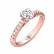 FlyerFit® 14K Pink Gold Micropave Engagement Ring