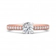 FlyerFit® 14K Pink Gold Shank And White Gold Top Micropave Engagement Ring