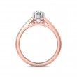 FlyerFit® 14K Pink Gold Shank And White Gold Top Micropave Engagement Ring