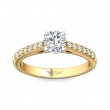 FlyerFit® 14K Yellow and 14K White Gold Micropave Engagement Ring