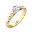 FlyerFit® 14K Yellow and 14K White Gold Micropave Engagement Ring