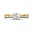 FlyerFit® 18K Yellow Gold Micropave Engagement Ring