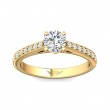 FlyerFit® 18K Yellow Gold Micropave Engagement Ring