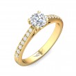 FlyerFit® 18K Yellow Gold Micropave Engagement Ring